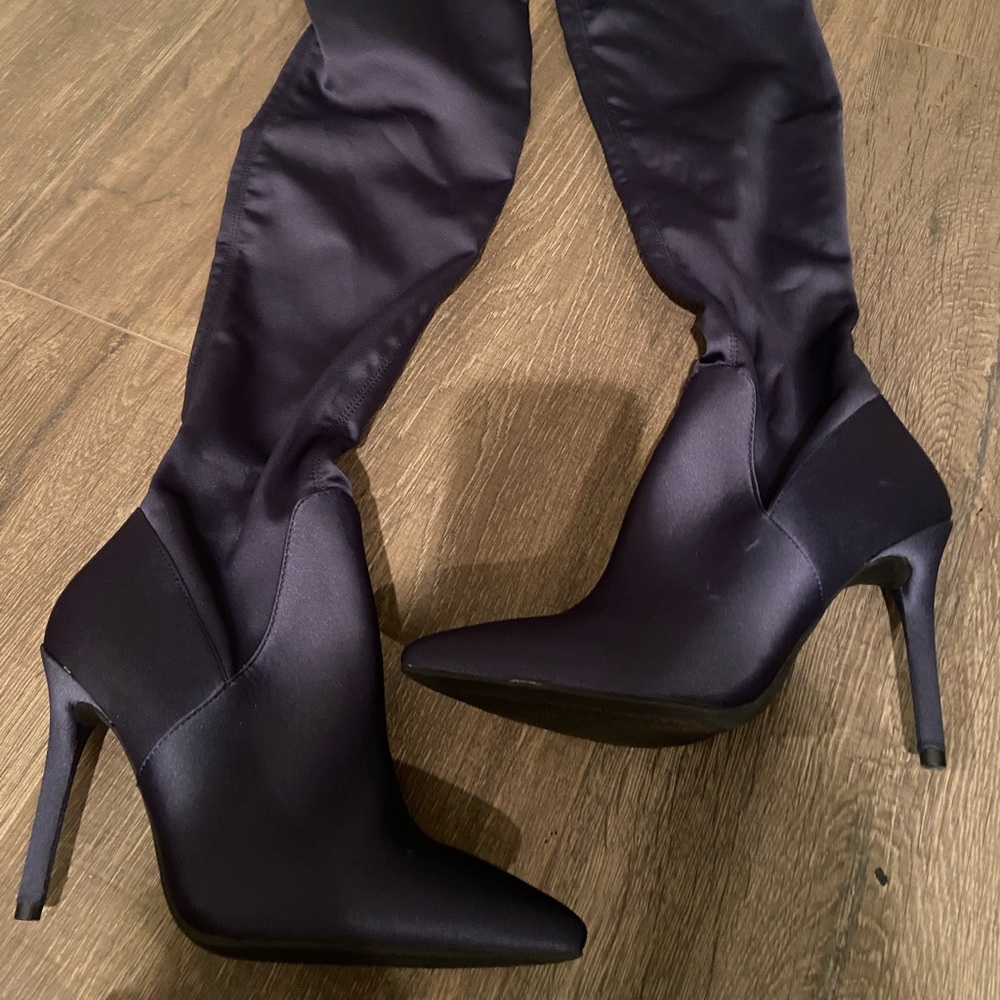 New over the knee navy boots